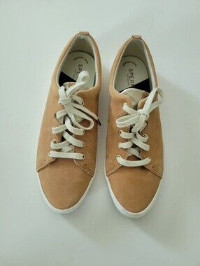 Sperry Top Sider W Sz 10 Sailor LTT Leather  Peanut Tan Shoes STS85189